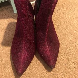 Sparkly pink booties